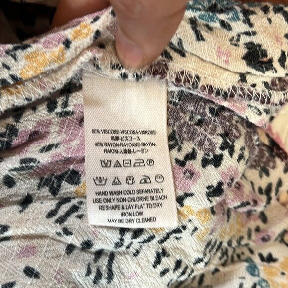 Free People | Miss Right Cream Floral Print Mini Dress M - Picture 9 of 14